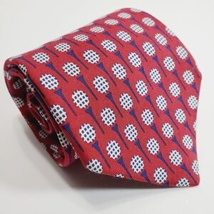 Jos. A. Bank Red Geometric Golf Pattern Men's Silk Neck Tie Executive